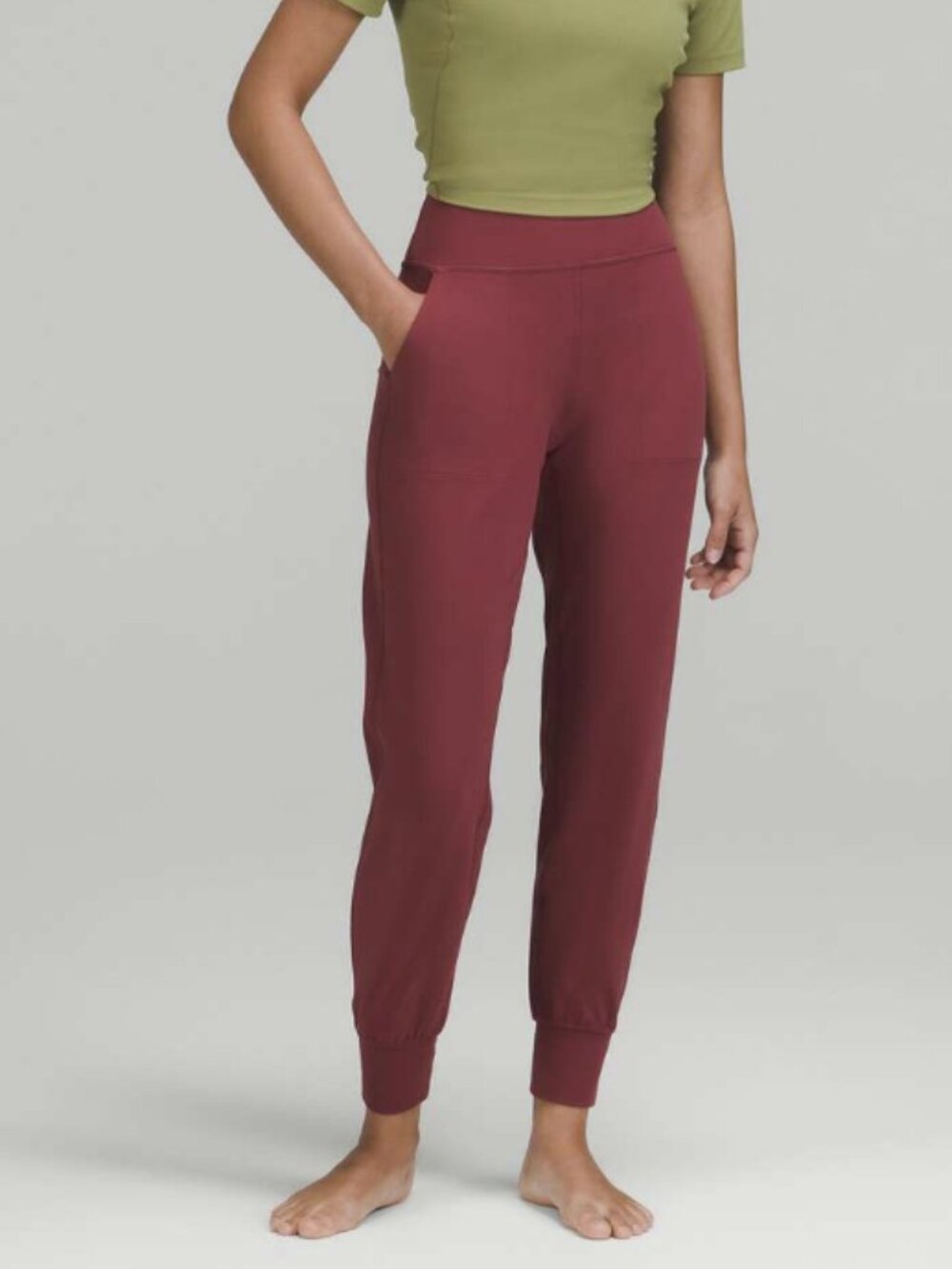 Lululemon Align High-Rise Jogger Pant Full Length 28" Mulled Wine Red Nulu Sz 14